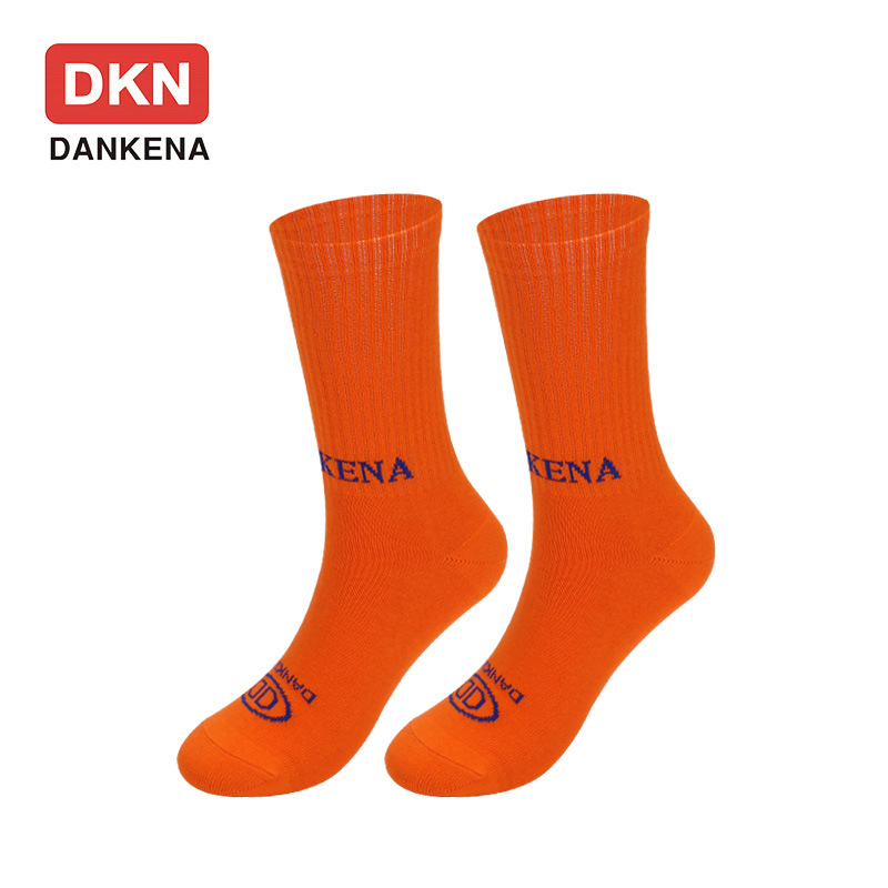 DANKENA Fluorescent Color Socks Cotton Men Women Sports LettersSocks
